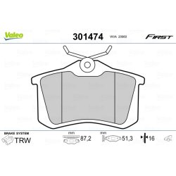 Brake Pad Set VALEO 301474 OE Ref 1611456380