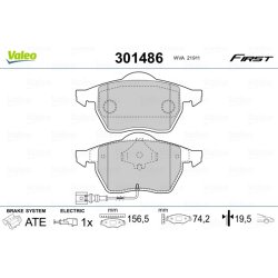 Plaquettes de frein VALEO 301486 pour AUDI, SEAT, SKODA, VW OE 1J0698151M VALEO