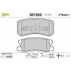 Jeu de plaquettes de frein VALEO 301520 pour CHRYSLER, CITROEN, DODGE, JEEP et plus encore... VALEO