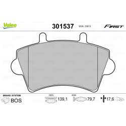 Jeu de plaquettes de frein VALEO 301537 pour NISSAN, VAUXHALL, RENAULT, VALEO
