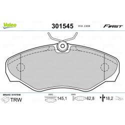 Jeu de plaquettes de frein VALEO 301545 pour NISSAN, VAUXHALL, RENAULT, VALEO
