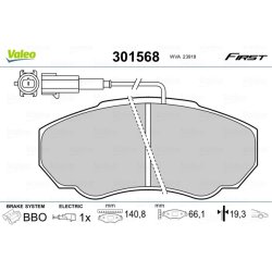 Jeu de plaquettes de frein VALEO 301568 pour CITROEN, FIAT, PEUGEOT OE 425243 VALEO