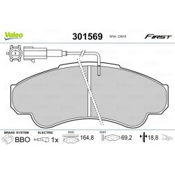 Jeu de plaquettes de frein VALEO 301569 pour CITROEN, FIAT, PEUGEOT OE 425245 VALEO