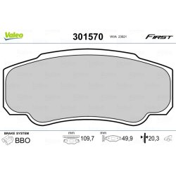 Jeu de plaquettes de frein VALEO 301570 pour CITROEN, FIAT, PEUGEOT OE 425247 VALEO