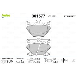 Jeu de plaquettes de frein VALEO 301577 pour TOYOTA OE 04466-20090 VALEO