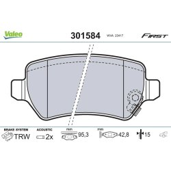 Brake Pad Set VALEO 301584 OE Ref 16051986