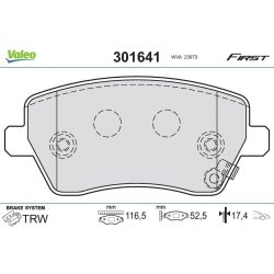 Brake Pad Set VALEO 301641 OE Ref 410608481R