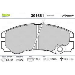 Jeu de plaquettes de frein VALEO 301661 pour HOLDEN, VAUXHALL FRONTERA OE 1605002 VALEO