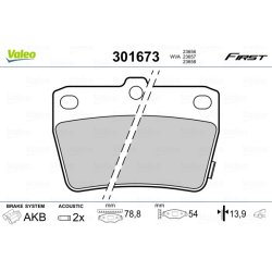 Jeu de plaquettes de frein VALEO 301673 pour TOYOTA RAV OE 04466-42010 VALEO
