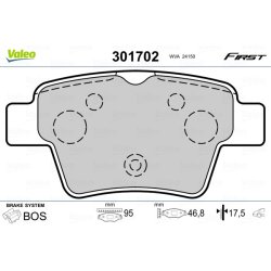 Plaquettes de frein VALEO 301702 pour CITROËN, PEUGEOT C4, 207, 307 VALEO