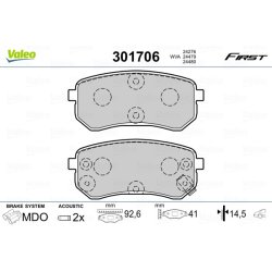Jeu de plaquettes de frein VALEO 301706 pour HYUNDAI, KIA OE 58302-0XA00 VALEO