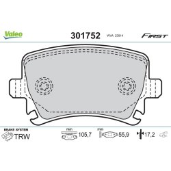 Brake Pad Set VALEO 301752 OE Ref 1K0698451