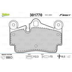 Plaquettes de frein VALEO 301770 pour AUDI, PORSCHE, VW OE 4L0698451D VALEO