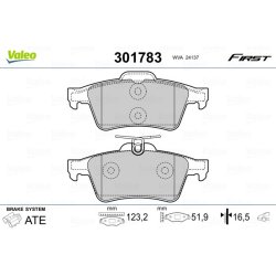 Brake Pad Set VALEO 301783 OE Ref 1647876080
