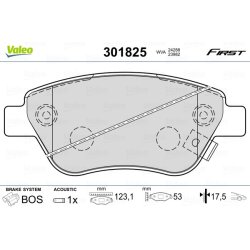 Jeu de plaquettes de frein VALEO 301825 pour FIAT, VAUXHALL OE 71770082