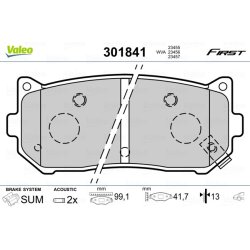 Plaquettes de frein VALEO 301841 pour KIA OE 0K2FC-26-28Z VALEO