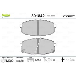 Jeu de plaquettes de frein VALEO 301842 pour HYUNDAI, KIA OE 581011HA10 VALEO