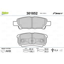 Jeu de plaquettes de frein VALEO 301852 pour CHRYSLER, DODGE, JEEP, MITSUBISHI VALEO