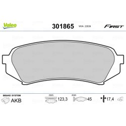 Jeu de plaquettes de frein VALEO 301865 pour LEXUS, TOYOTA LX, LAND OE 04466-60030 VALEO