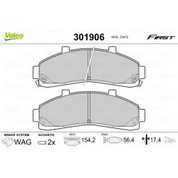 Jeu de plaquettes de frein VALEO 301906 pour FORD, MAZDA OE 4444107 VALEO