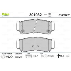 Jeu de plaquettes de frein VALEO 301932 pour HYUNDAI H-1, SANTA OE 0986494230 VALEO