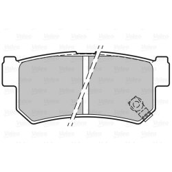 Jeu de plaquettes de frein VALEO 301956 pour DAEWOO, GM KOREA, SSANGYONG