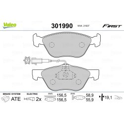 Jeu de plaquettes de frein VALEO 301990 pour ALFA ROMEO, FIAT, LANCIA OE 0009950778 VALEO