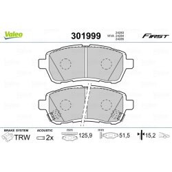 Jeu de plaquettes de frein VALEO 301999 pour DAIHATSU, MAZDA, SUBARU, SUZUKI VALEO