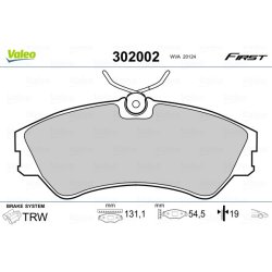 Jeu de plaquettes de frein VALEO 302002 pour VW OE 2D0698151A VALEO