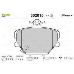 Jeu de plaquettes de frein VALEO 302015 pour SMART OE 0001431V002