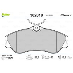 Jeu de plaquettes de frein VALEO 302018 pour CITROEN, PEUGEOT OE 1617273180 VALEO