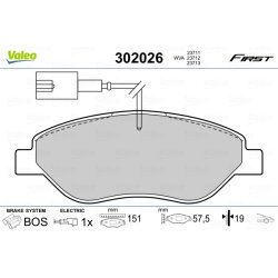 Jeu de plaquettes de frein VALEO 302026 pour ALFA ROMEO, CHRYSLER, FIAT, LANCIA VALEO
