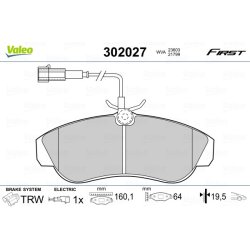 Jeu de plaquettes de frein VALEO 302027 pour CITROEN, FIAT, PEUGEOT OE 4252-27 VALEO