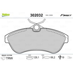 Jeu de plaquettes de frein VALEO 302032 pour CITROËN C2, C3 OE 1611334680 VALEO