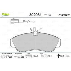Jeu de plaquettes de frein VALEO 302061 pour CITROEN, FIAT, PEUGEOT OE 4251-19 VALEO