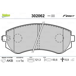 Jeu de plaquettes de frein VALEO 302062 pour NISSAN ALMERA, PATROL OE 41060-2N290 VALEO