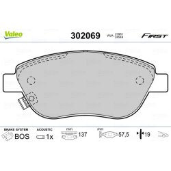Jeu de plaquettes de frein VALEO 302069 pour VAUXHALL OE 1605354 VALEO