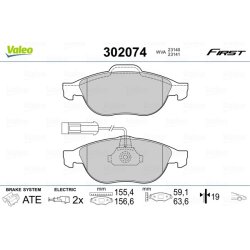 Jeu de plaquettes de frein VALEO 302074 pour ALFA ROMEO, LANCIA 156, LYBRA VALEO