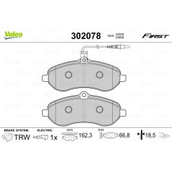 Jeu de plaquettes de frein VALEO 302078 pour CITROEN, FIAT, LANCIA, PEUGEOT et plus. VALEO