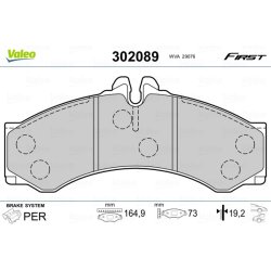 Plaquettes de frein VALEO 302089 pour MERCEDES, VW SPRINTER, VARIO, LT VALEO