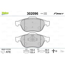 Plaquettes de frein VALEO 302096 pour RENAULT, référence d'origine 410605766R VALEO