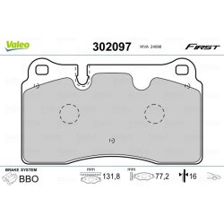 Plaquettes de frein VALEO 302097 pour AUDI, CUPRA, SEAT, VW OE 8J0698151D