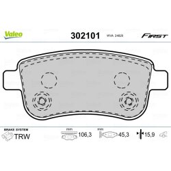 Jeu de plaquettes de frein VALEO 302101 pour MITSUBISHI, RENAULT, référence d'origine MQ005265