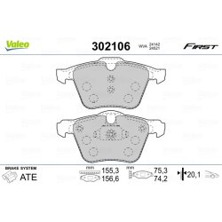 Jeu de plaquettes de frein VALEO 302106 pour FORD, VOLVO, VOLVO ASIA OE 1405511 VALEO