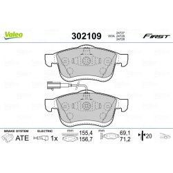 Jeu de plaquettes de frein VALEO 302109 pour CHRYSLER, FIAT, LANCIA, VAUXHALL VALEO