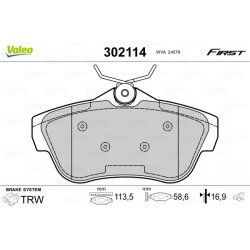 Jeu de plaquettes de frein VALEO 302114 pour CITROEN, FIAT, PEUGEOT, TOYOTA