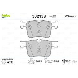 Jeu de plaquettes de frein VALEO 302138 pour BMW OE 2456867 VALEO