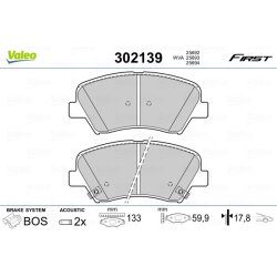 Jeu de plaquettes de frein VALEO 302139 pour HYUNDAI, KIA OE 58101-2VA50 VALEO