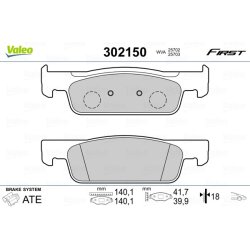 Brake Pad Set VALEO 302150 OE Ref 410602581R