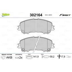 Plaquettes de frein VALEO 302164 pour NISSAN, RENAULT, référence d'origine D1060-4CA0A VALEO
